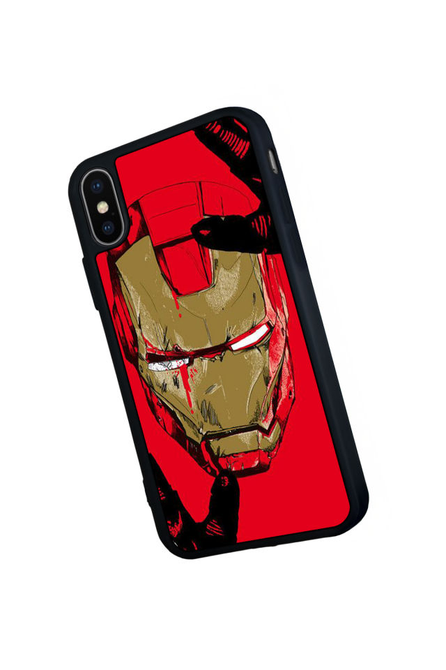 iPhone X/ XS Uyumlu  Iron Man ( Demir Adam ) Tasarımlı Glossy Premium Kılıf