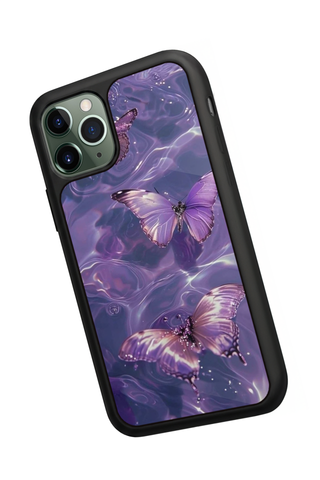 iPhone 11 Pro Max Uyumlu Kelebek Tasarımlı Glossy Premium Kılıf