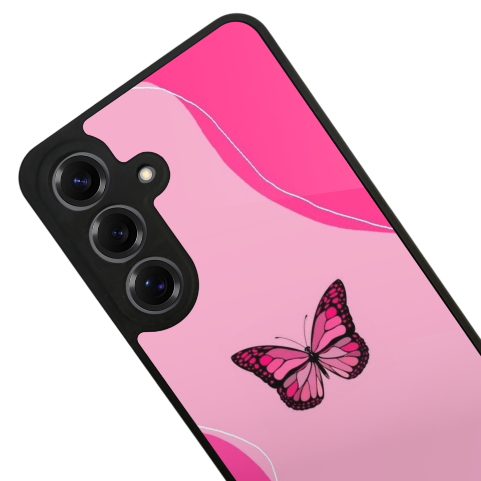 Samsung Galaxy S25 Uyumlu Kelebek Tasarımlı Glossy Premium Kılıf