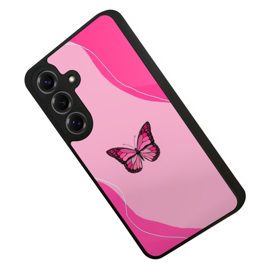 Samsung Galaxy S25 Uyumlu Kelebek Tasarımlı Glossy Premium Kılıf