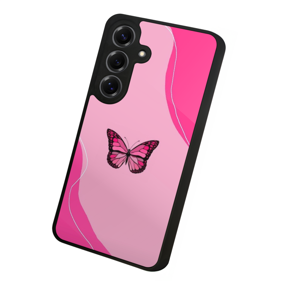 Samsung Galaxy S25 Uyumlu Kelebek Tasarımlı Glossy Premium Kılıf