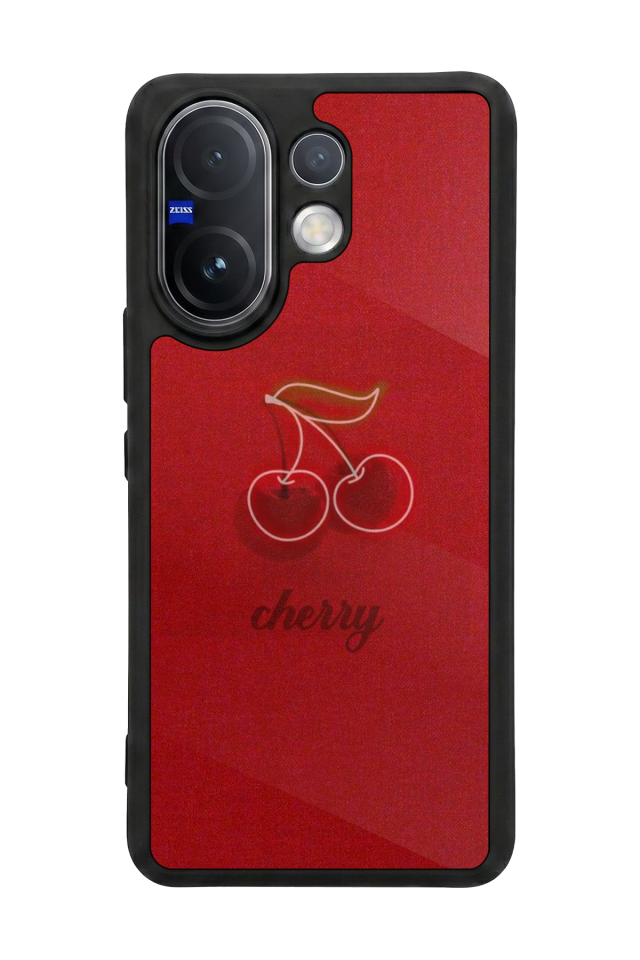 Vivo V60 Uyumlu Kiraz Tasarımlı Glossy Premium Kılıf