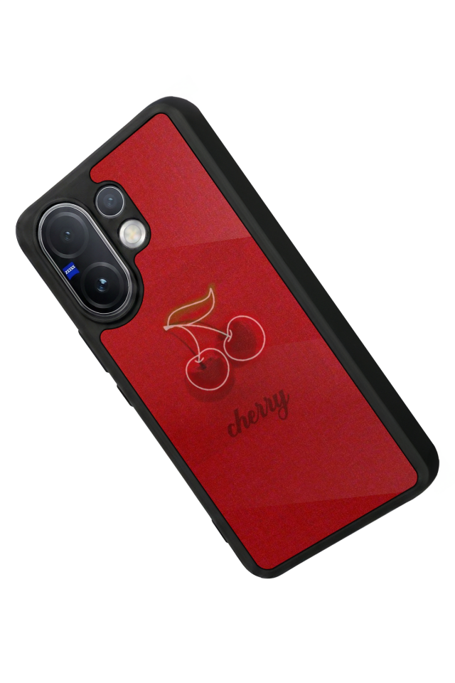 Vivo V60 Uyumlu Kiraz Tasarımlı Glossy Premium Kılıf