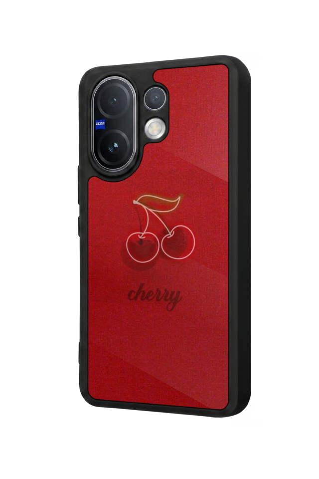 Vivo V60 Uyumlu Kiraz Tasarımlı Glossy Premium Kılıf