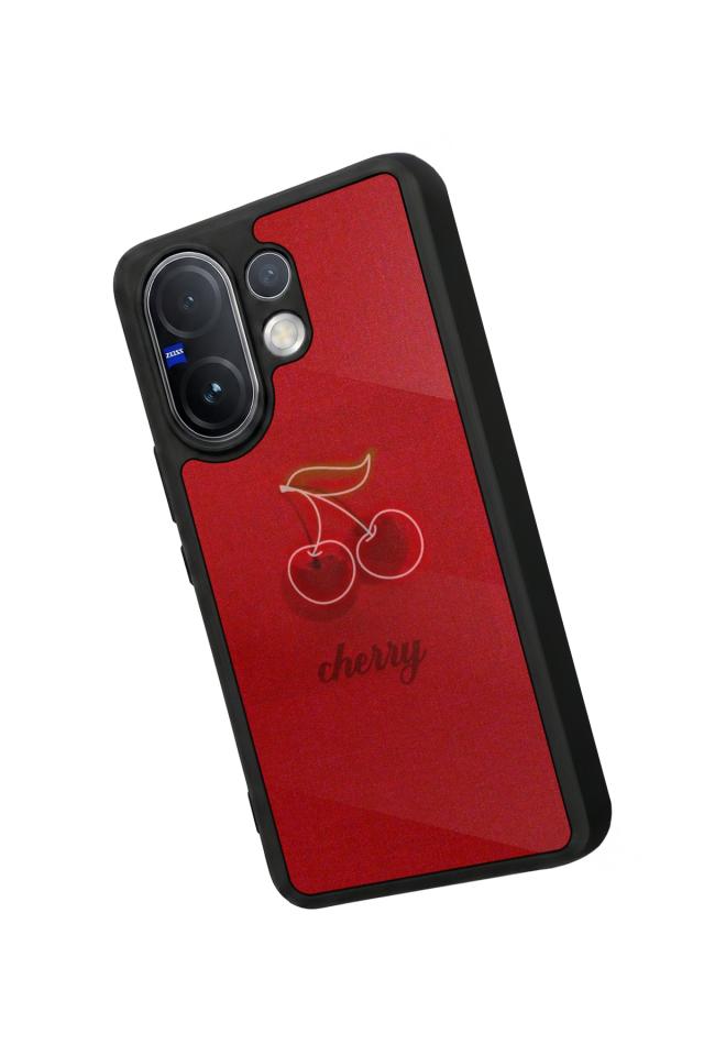 Vivo V60 Uyumlu Kiraz Tasarımlı Glossy Premium Kılıf