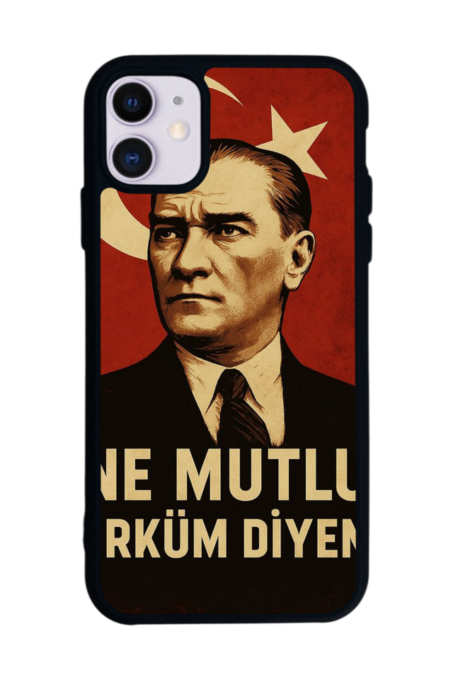 iPhone 11 Uyumlu  Mustafa Kemal Ataturk Tasarımlı Glossy Premium Kılıf