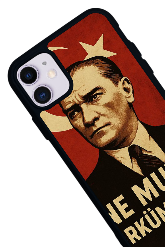 iPhone 11 Uyumlu  Mustafa Kemal Ataturk Tasarımlı Glossy Premium Kılıf