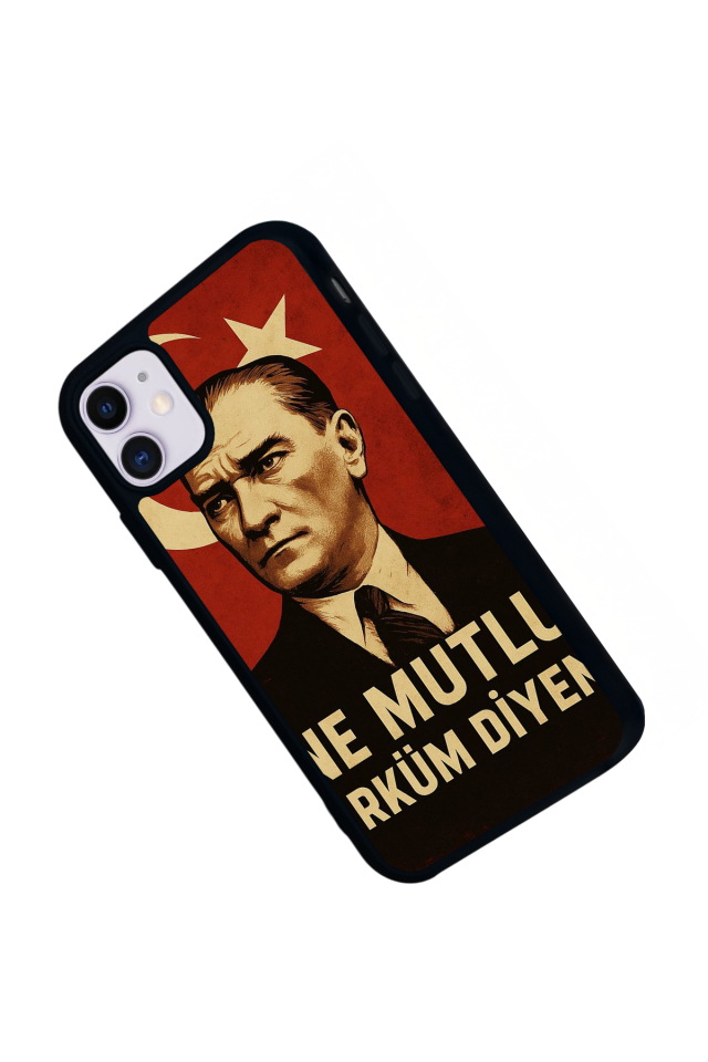 iPhone 11 Uyumlu  Mustafa Kemal Ataturk Tasarımlı Glossy Premium Kılıf
