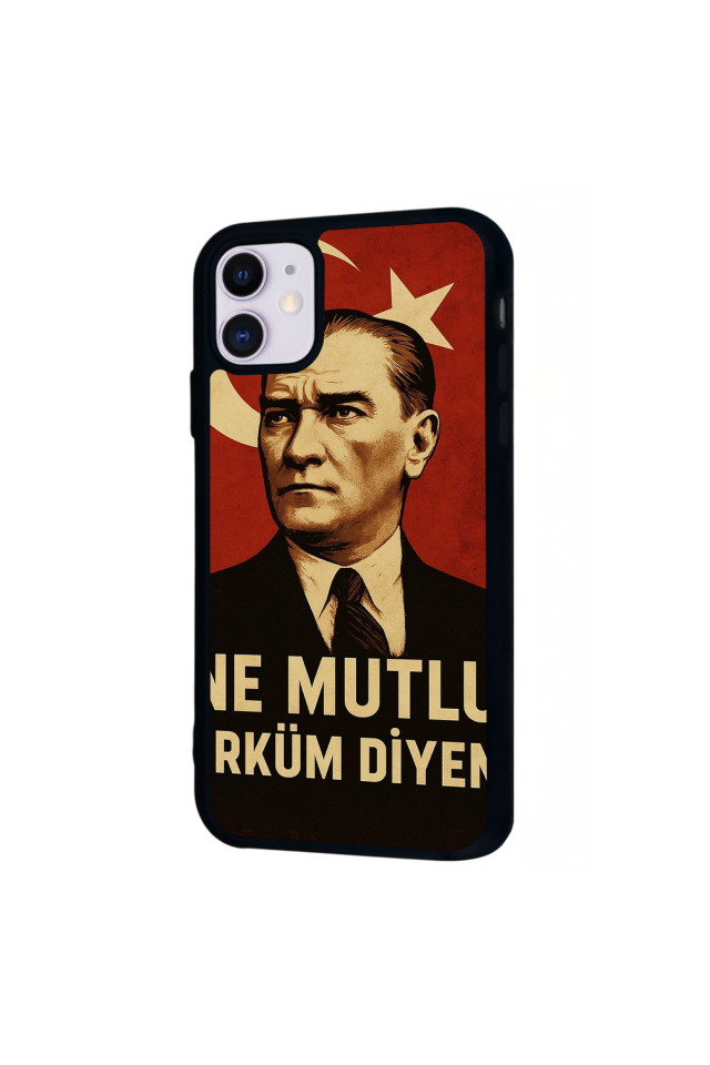 iPhone 11 Uyumlu  Mustafa Kemal Ataturk Tasarımlı Glossy Premium Kılıf
