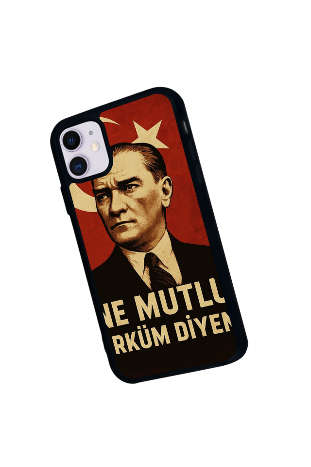 iPhone 11 Uyumlu  Mustafa Kemal Ataturk Tasarımlı Glossy Premium Kılıf