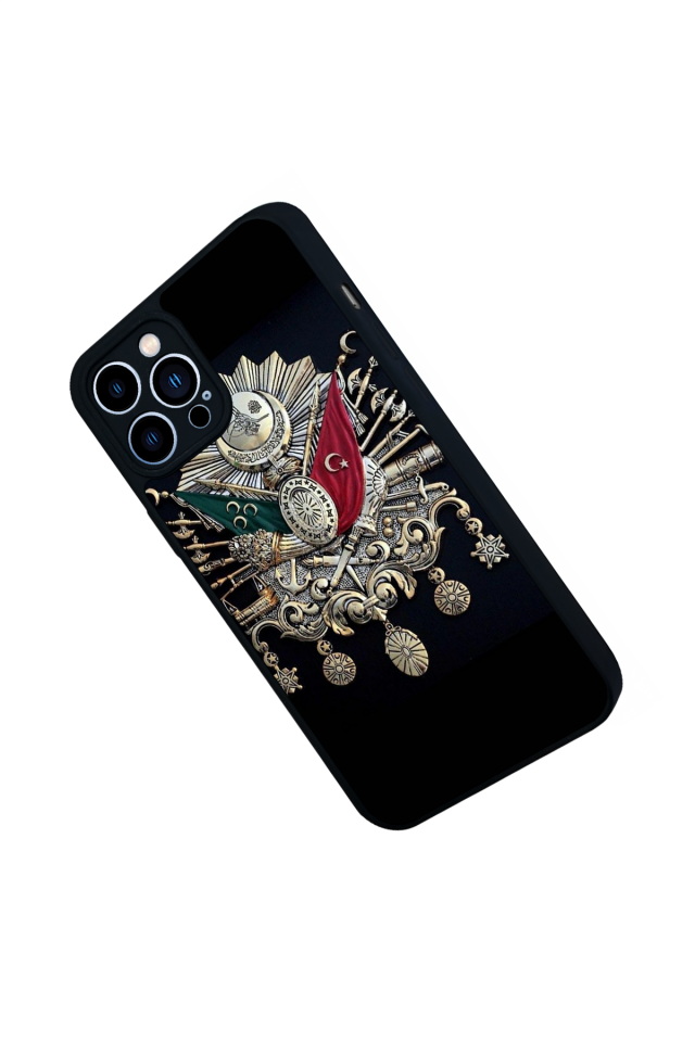 iPhone 12 Pro Max Uyumlu Osmanli Tugrasi Tasarımlı Glossy Premium Kılıf