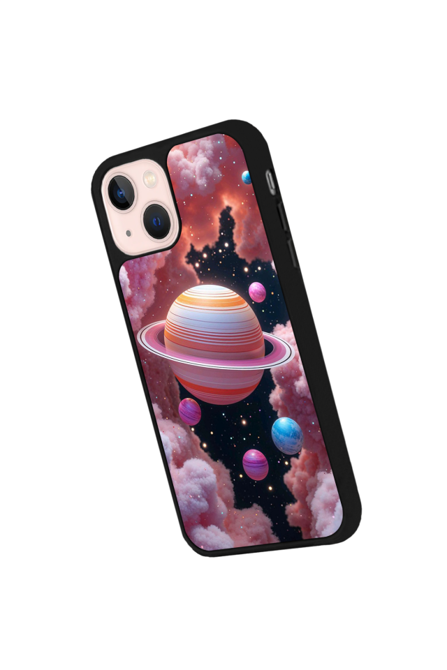 iPhone 13 Mini Uyumlu Uzay Tasarımlı Glossy Premium Kılıf