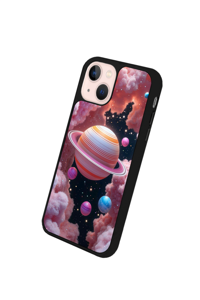 iPhone 13 Mini Uyumlu Uzay Tasarımlı Glossy Premium Kılıf