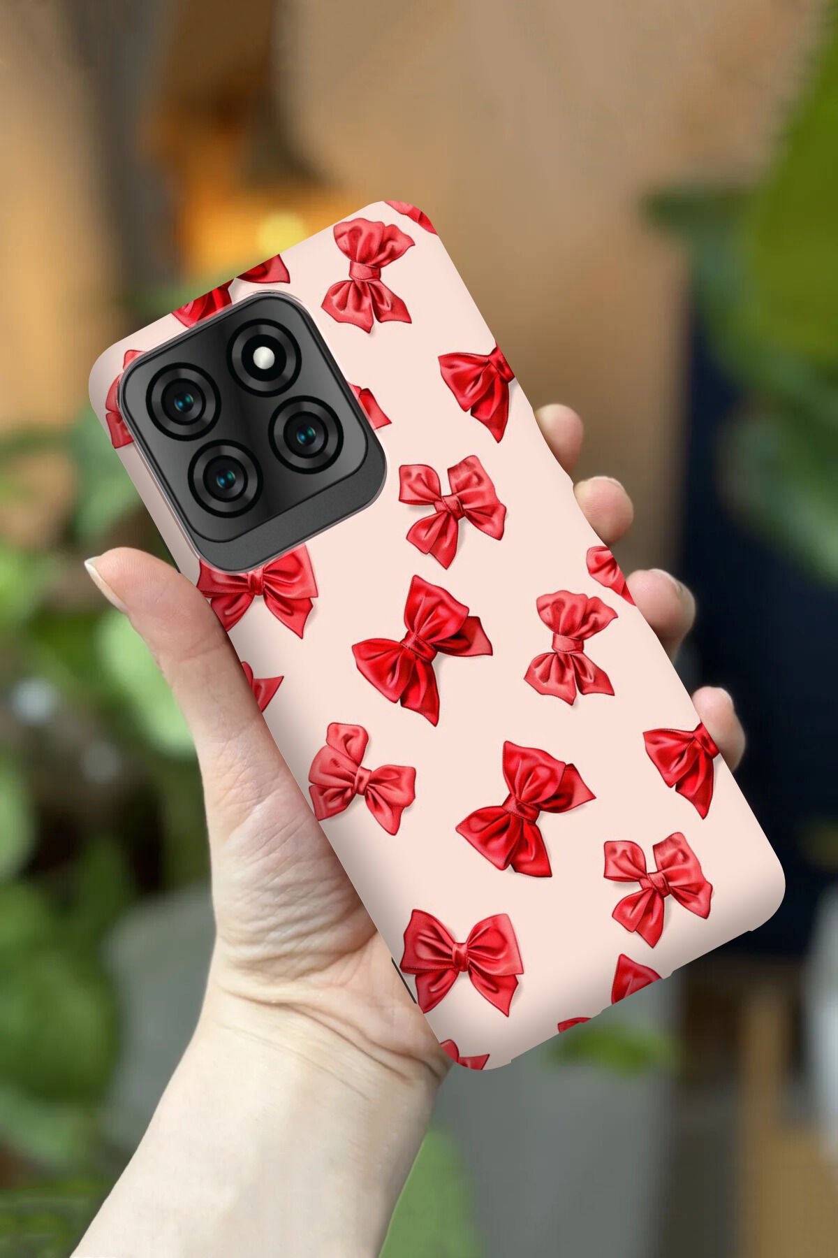 Reeder S71 Uyumlu Kamera Korumalı Kırmızı Kurdele Desenli HD Baskılı Silikon Kılıf