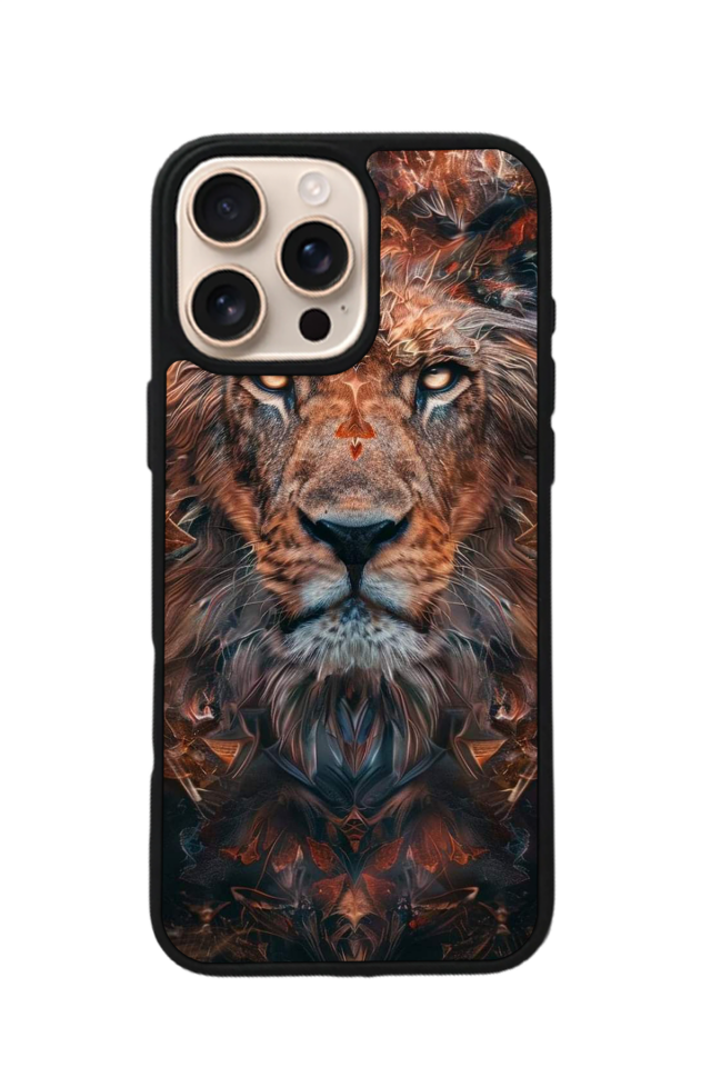 iPhone 14 Pro Max Uyumlu Aslan Tasarımlı Glossy Premium Kılıf