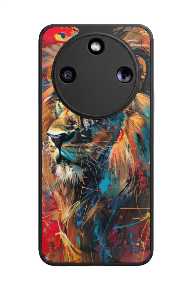 Honor Magic 8 Lite Uyumlu Aslan Tasarımlı Glossy Premium Kılıf