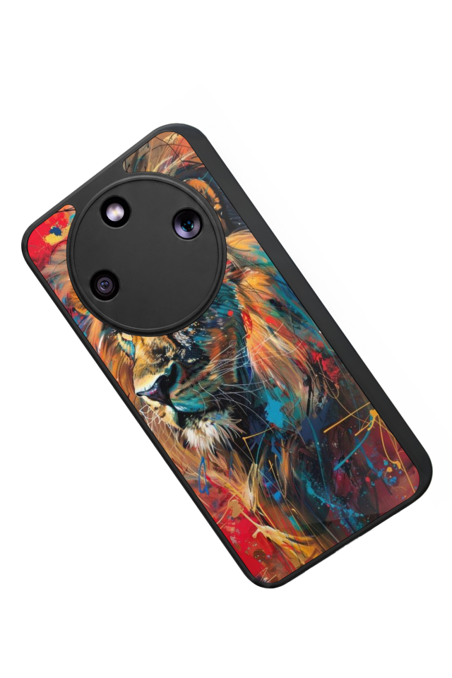 Honor Magic 8 Lite Uyumlu Aslan Tasarımlı Glossy Premium Kılıf