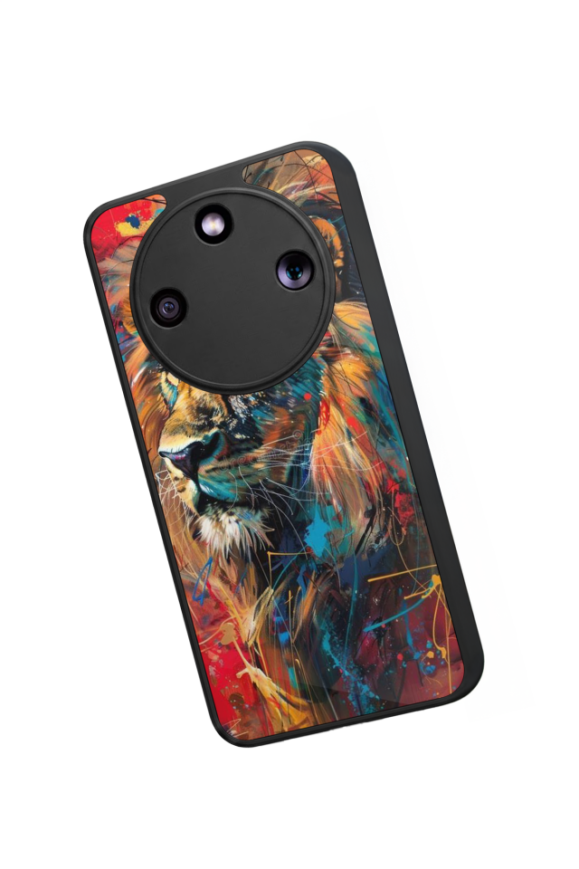 Honor Magic 8 Lite Uyumlu Aslan Tasarımlı Glossy Premium Kılıf