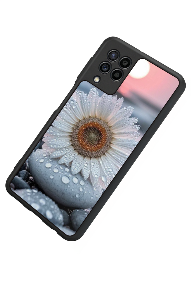 Samsung Galaxy M22 Uyumlu Cicek Tasarımlı Glossy Premium Kılıf