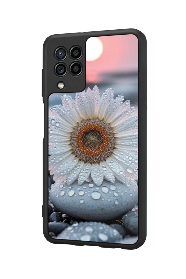 Samsung Galaxy M22 Uyumlu Cicek Tasarımlı Glossy Premium Kılıf