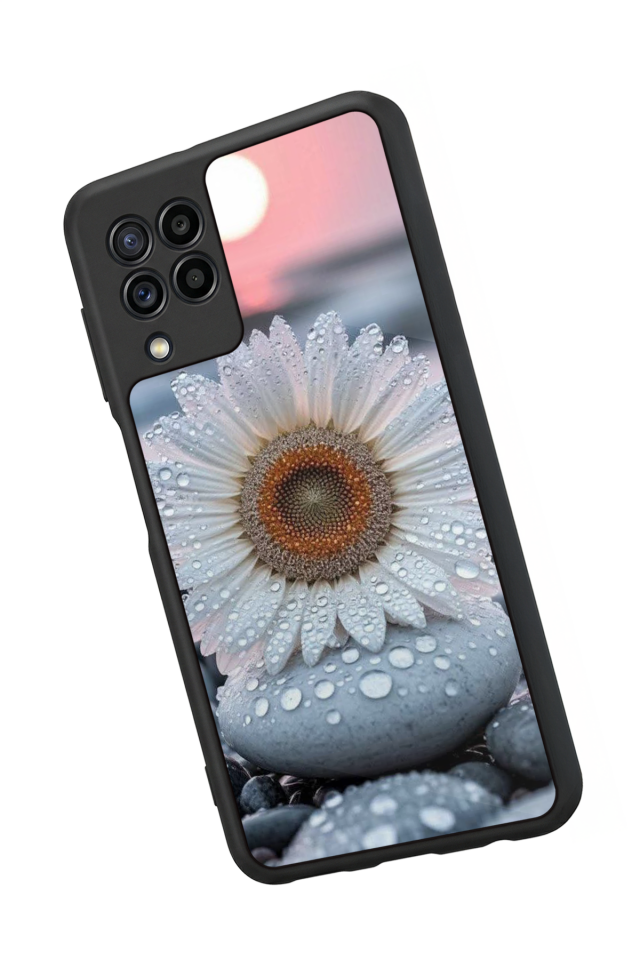 Samsung Galaxy M22 Uyumlu Cicek Tasarımlı Glossy Premium Kılıf