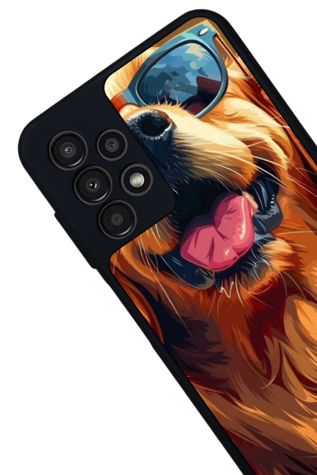 Samsung Galaxy A23 Uyumlu Golden Kopek Tasarımlı Glossy Premium Kılıf