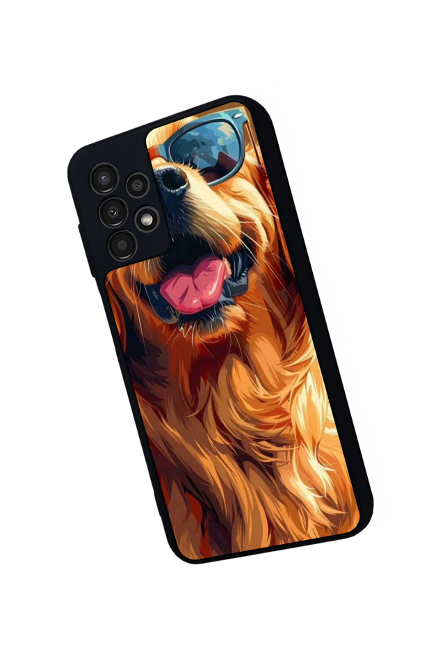 Samsung Galaxy A23 Uyumlu Golden Kopek Tasarımlı Glossy Premium Kılıf