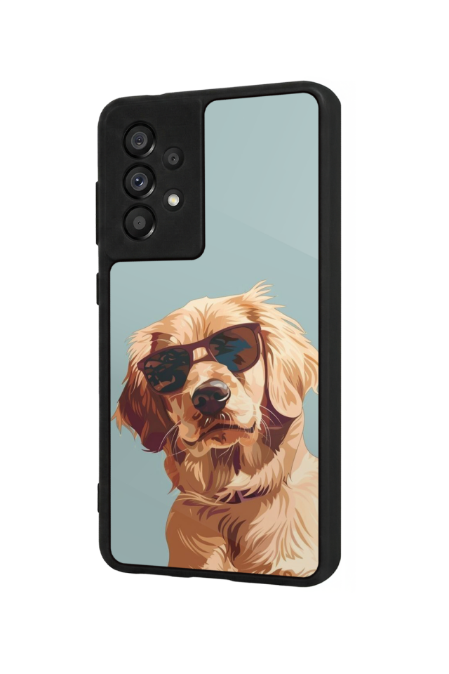 Samsung Galaxy A73 Uyumlu Golden Kopek Tasarımlı Glossy Premium Kılıf