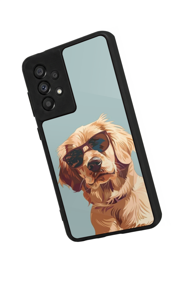 Samsung Galaxy A73 Uyumlu Golden Kopek Tasarımlı Glossy Premium Kılıf