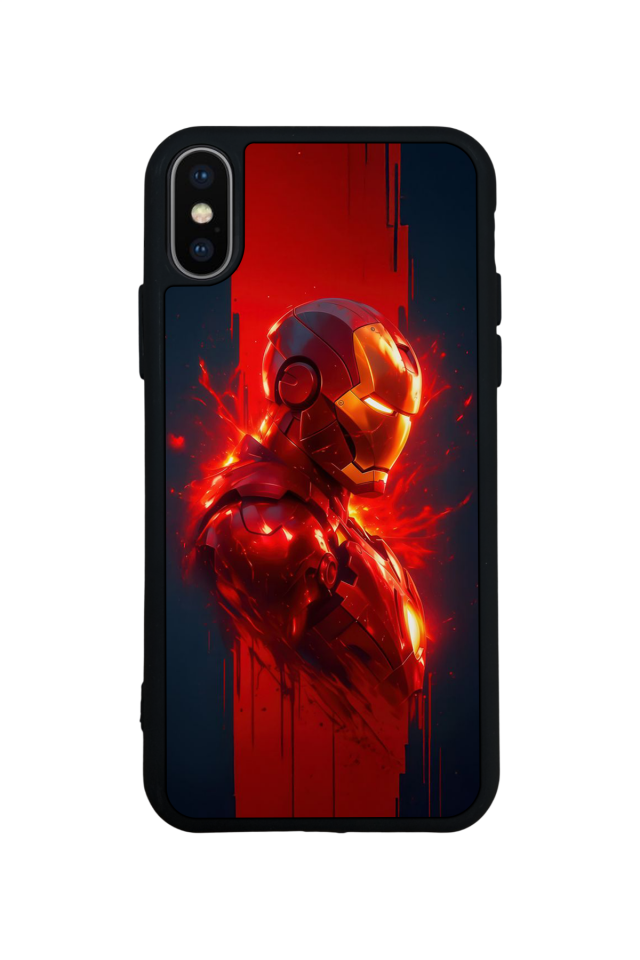iPhone X/ XS Uyumlu  Iron Man ( Demir Adam ) Tasarımlı Glossy Premium Kılıf