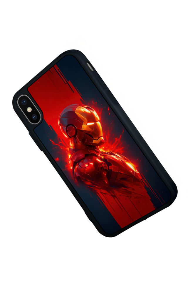 iPhone X/ XS Uyumlu  Iron Man ( Demir Adam ) Tasarımlı Glossy Premium Kılıf