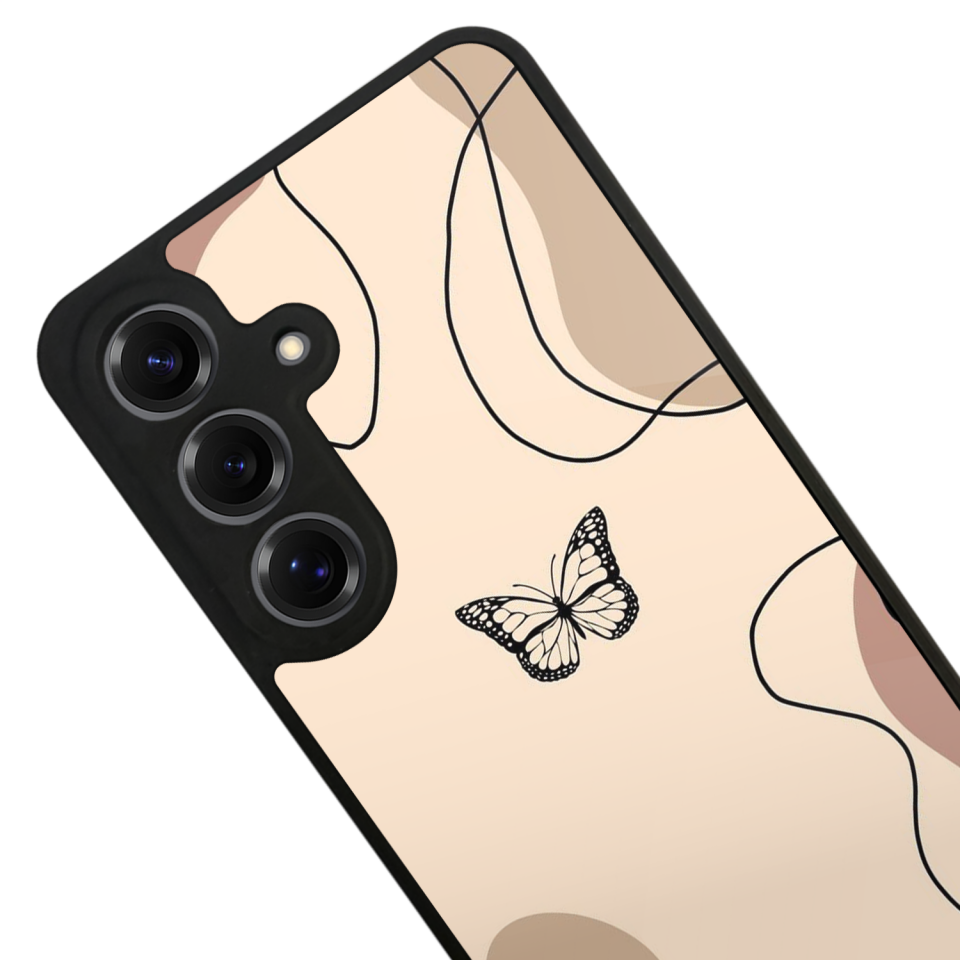 Samsung Galaxy S25 Uyumlu Kelebek Tasarımlı Glossy Premium Kılıf