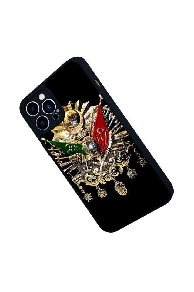 iPhone 12 Pro Max Uyumlu Osmanli Tugrasi Tasarımlı Glossy Premium Kılıf