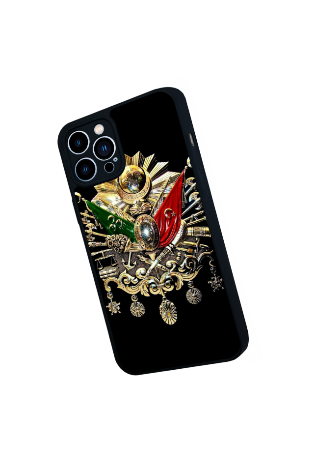 iPhone 12 Pro Max Uyumlu Osmanli Tugrasi Tasarımlı Glossy Premium Kılıf