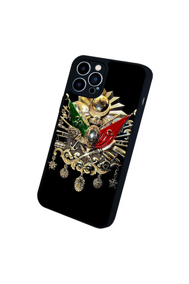 iPhone 12 Pro Max Uyumlu Osmanli Tugrasi Tasarımlı Glossy Premium Kılıf