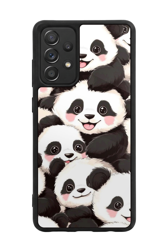 Samsung Galaxy A72 Uyumlu Panda Tasarımlı Glossy Premium Kılıf