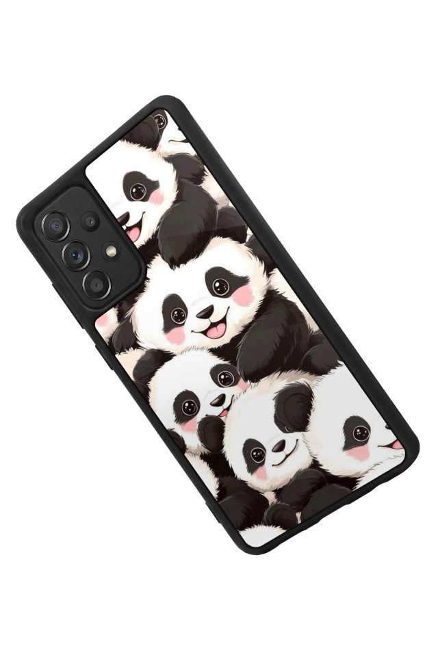 Samsung Galaxy A72 Uyumlu Panda Tasarımlı Glossy Premium Kılıf
