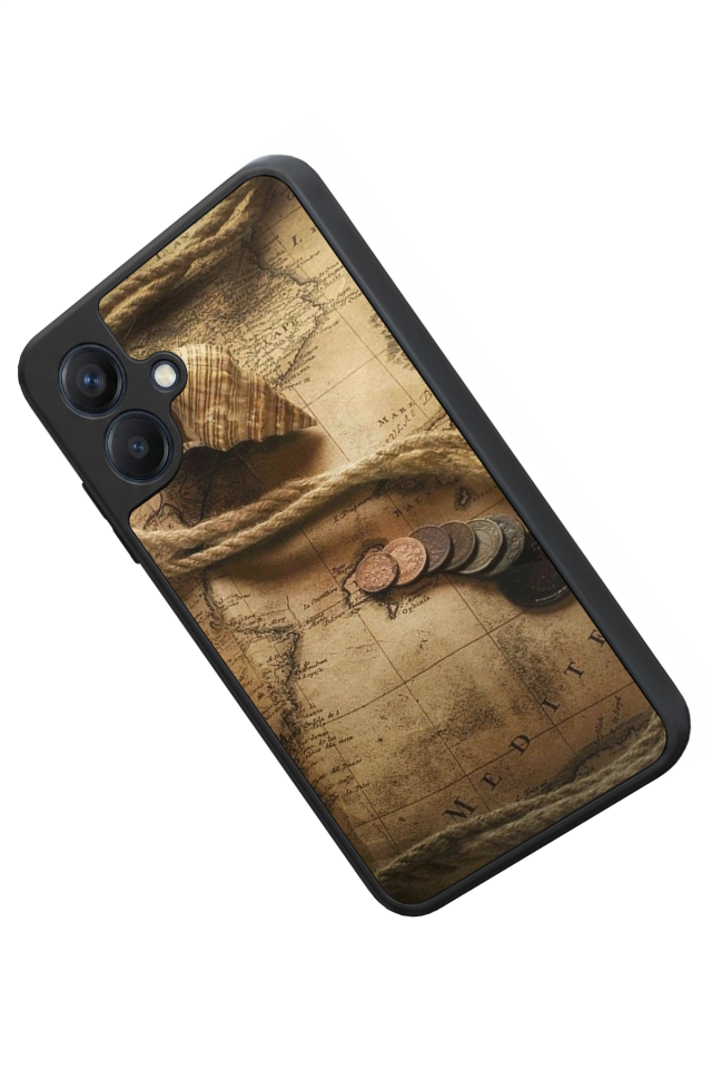 Samsung Galaxy A07 Uyumlu Pusula Tasarımlı Glossy Premium Kılıf