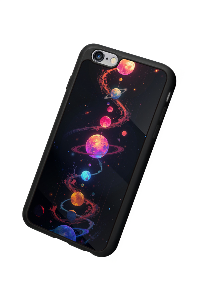 iPhone 6 Plus Uyumlu Uzay Tasarımlı Glossy Premium Kılıf