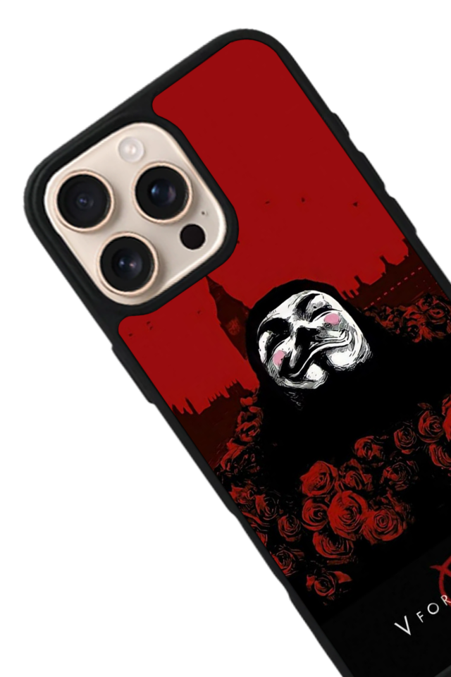 iPhone 15 Pro Uyumlu Vendetta Tasarımlı Glossy Premium Kılıf