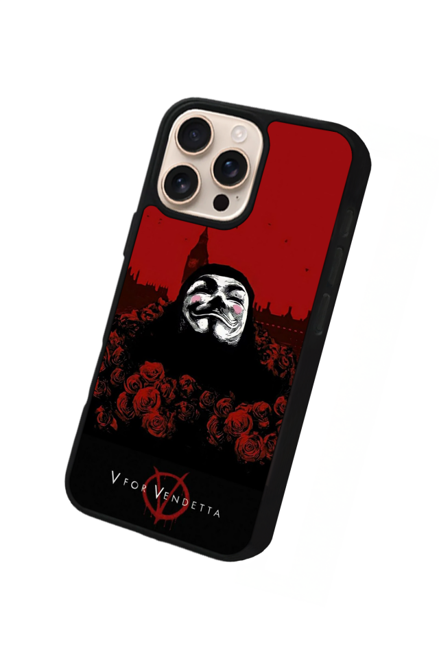iPhone 15 Pro Uyumlu Vendetta Tasarımlı Glossy Premium Kılıf