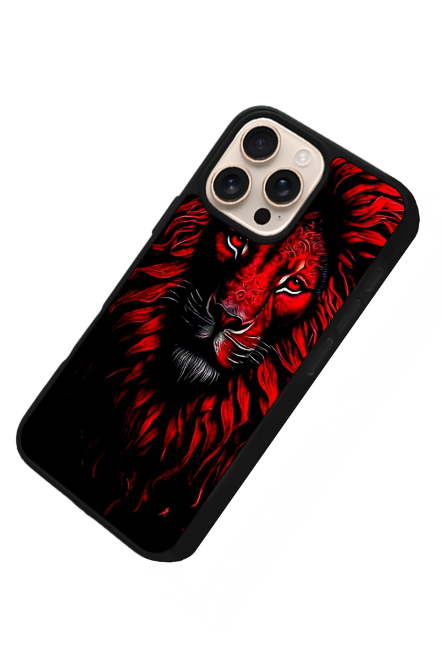 iPhone 14 Pro Max Uyumlu Aslan Tasarımlı Glossy Premium Kılıf