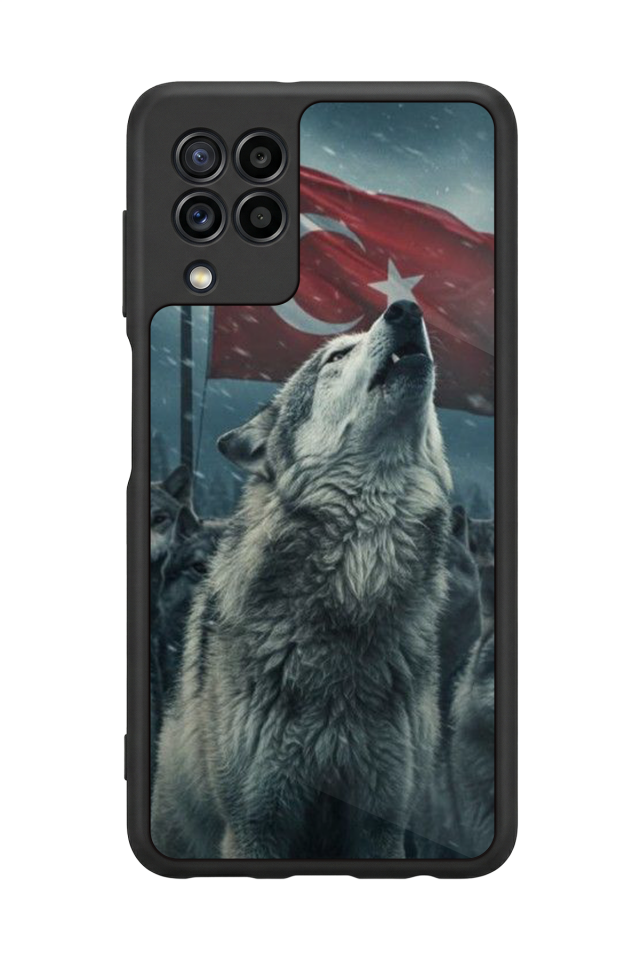 Samsung Galaxy M32 Uyumlu Bozkurt Tasarımlı Glossy Premium Kılıf
