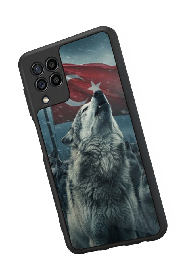 Samsung Galaxy M32 Uyumlu Bozkurt Tasarımlı Glossy Premium Kılıf