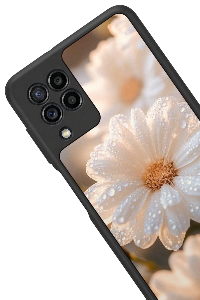 Samsung Galaxy M22 Uyumlu Cicek Tasarımlı Glossy Premium Kılıf