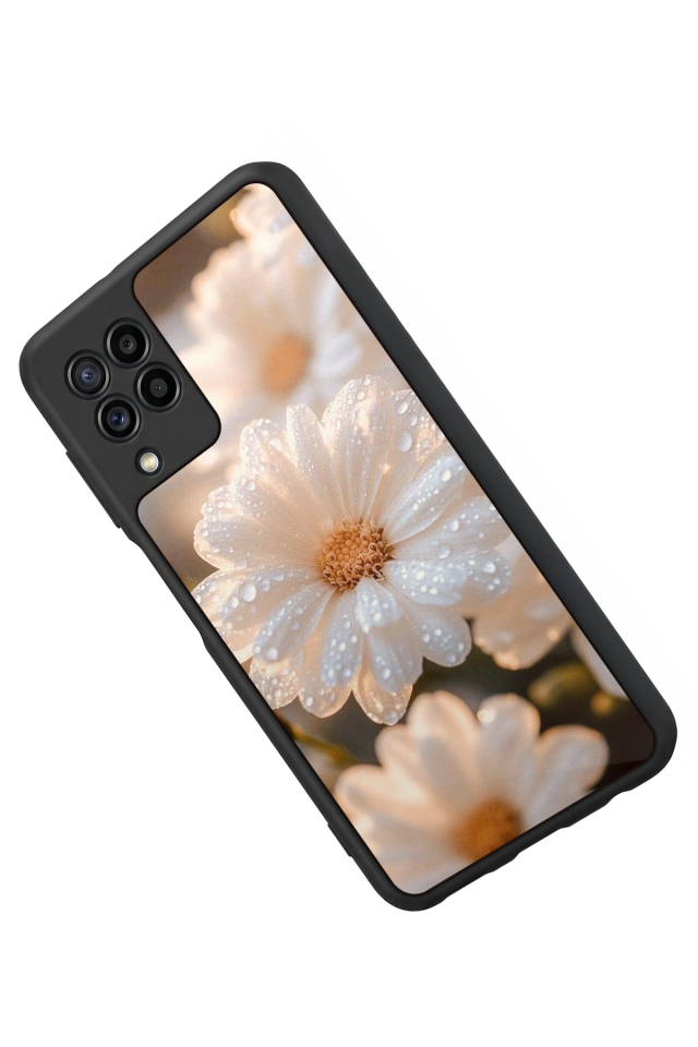 Samsung Galaxy M22 Uyumlu Cicek Tasarımlı Glossy Premium Kılıf
