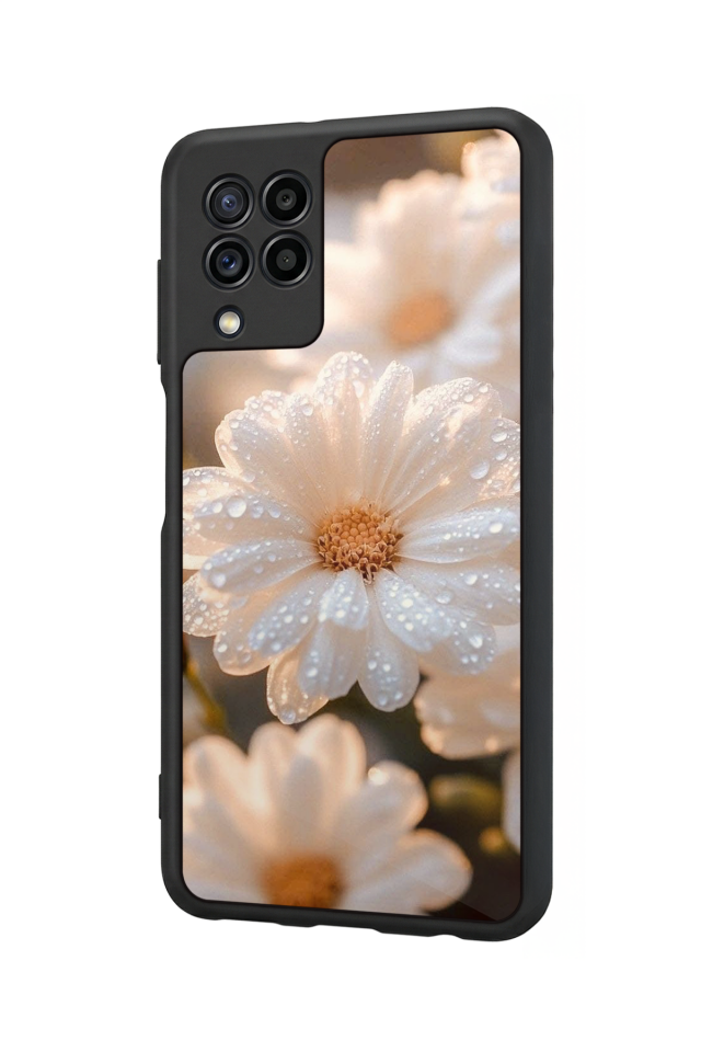 Samsung Galaxy M22 Uyumlu Cicek Tasarımlı Glossy Premium Kılıf