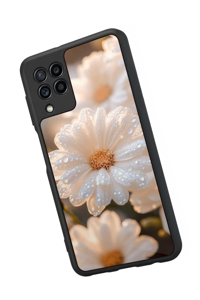 Samsung Galaxy M22 Uyumlu Cicek Tasarımlı Glossy Premium Kılıf