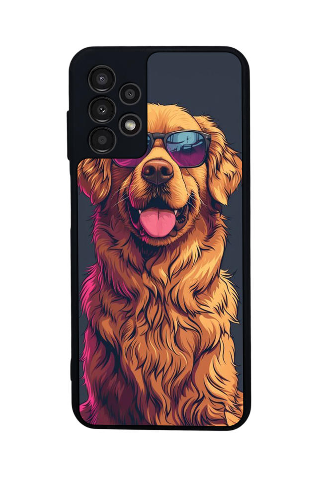 Samsung Galaxy A23 Uyumlu Golden Kopek Tasarımlı Glossy Premium Kılıf