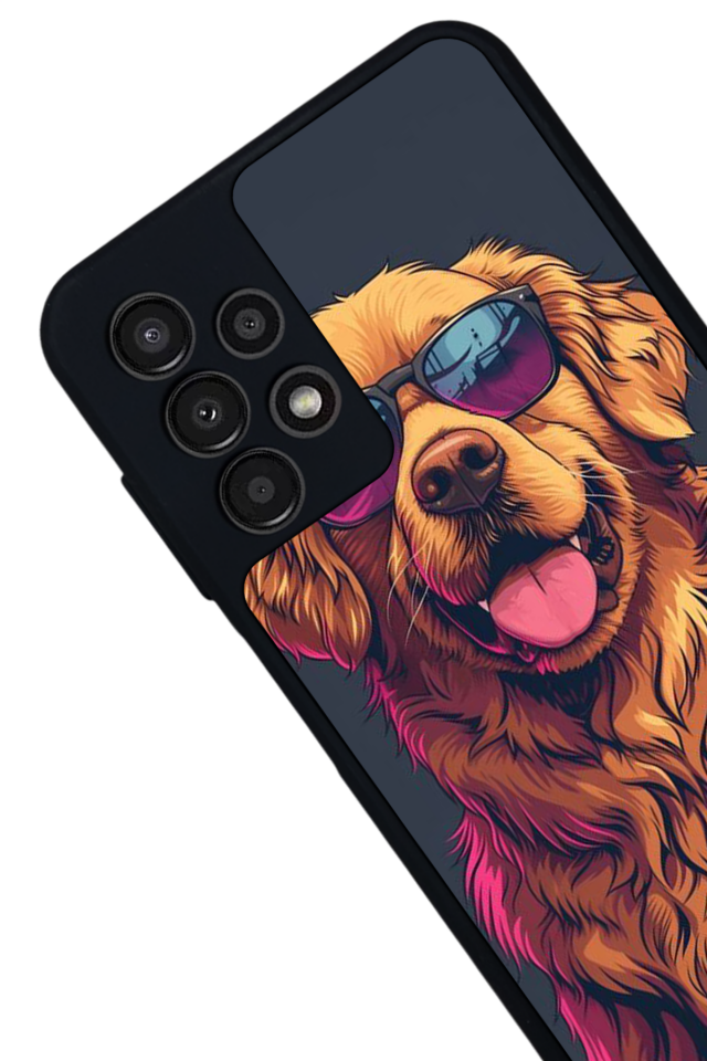 Samsung Galaxy A23 Uyumlu Golden Kopek Tasarımlı Glossy Premium Kılıf